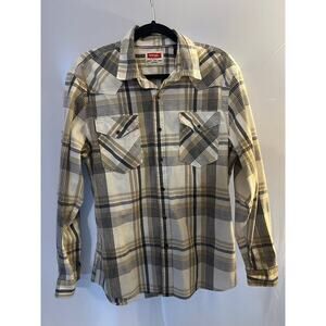 Wrangler Plaid Button Down Shirt - Men's Large, Great Condition!
